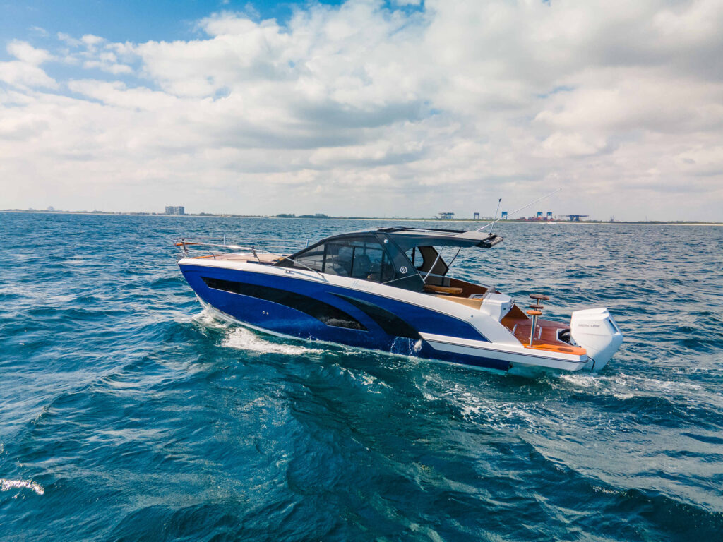 Hanover Yachts photo 387 heraldic blue drone DJI_0109 affordable Luxury boats with Best Selling Boats - Shop and buy used or new boats at Best Selling Boats.