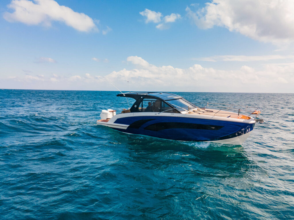 Hanover Yachts photo 387 heraldic blue drone DJI_0114 affordable Luxury boats with Best Selling Boats - Shop and buy used or new boats at Best Selling Boats.