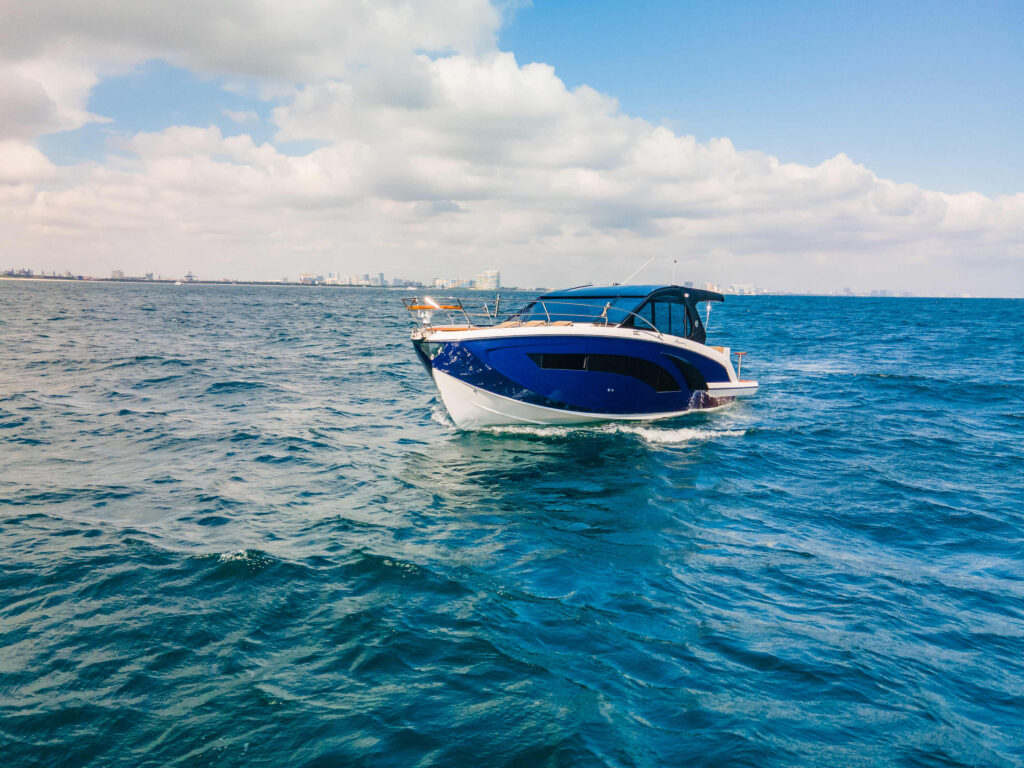 Hanover Yachts photo 387 heraldic blue drone DJI_0118 affordable Luxury boats with Best Selling Boats - Shop and buy used or new boats at Best Selling Boats.