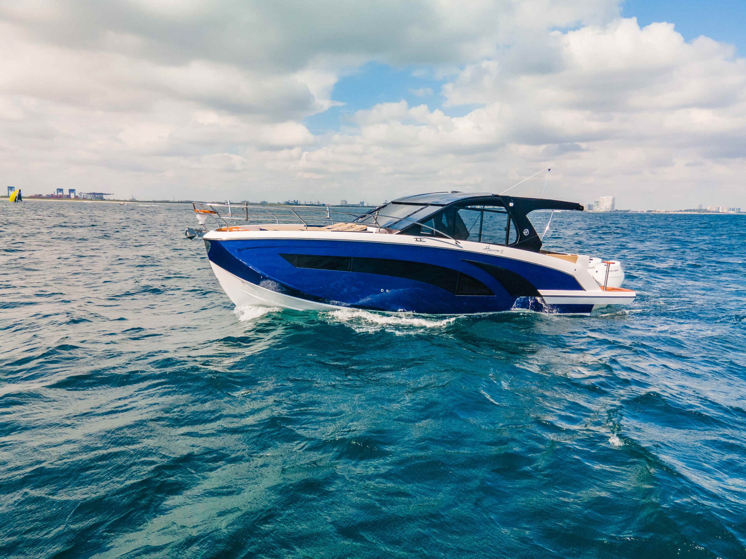 Hanover Yachts photo 387 heraldic blue drone DJI_0119 affordable Luxury boats with Best Selling Boats - Shop and buy used or new boats at Best Selling Boats.