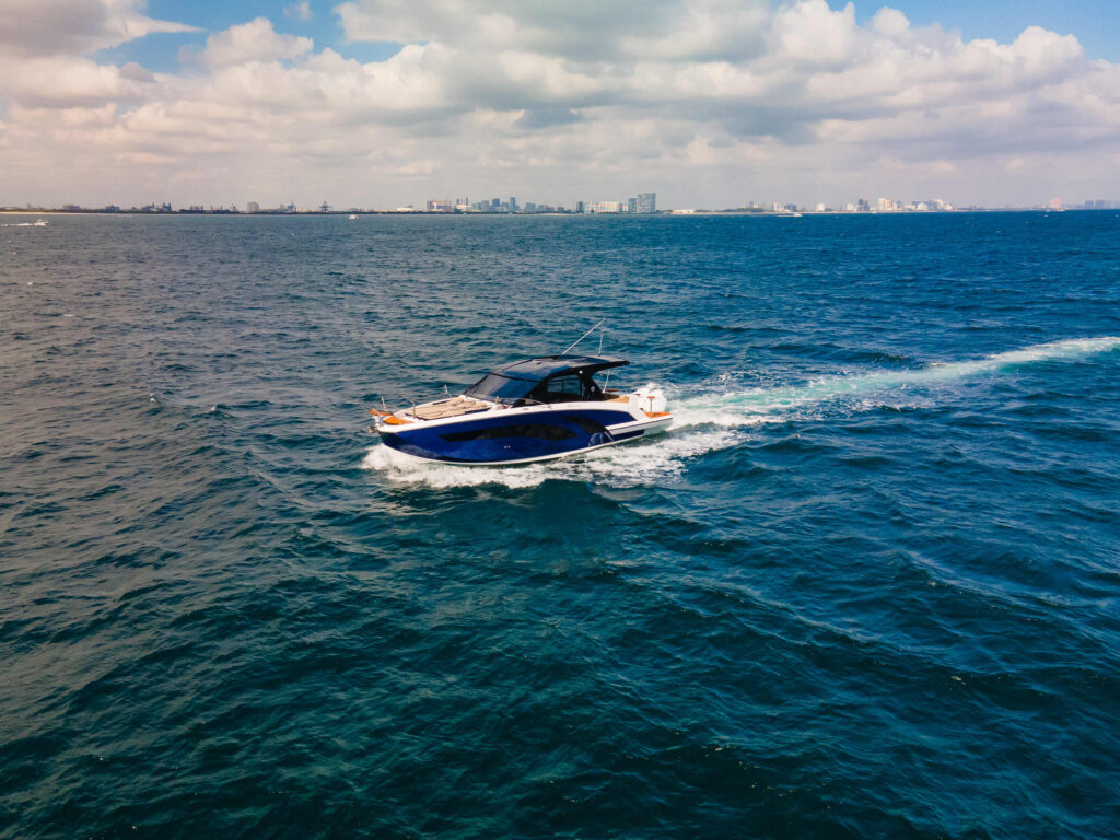 Hanover Yachts photo 387 heraldic blue drone DJI_0123 affordable Luxury boats with Best Selling Boats - Shop and buy used or new boats at Best Selling Boats.