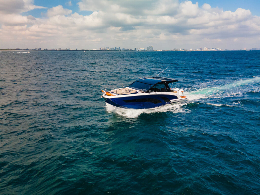 Hanover Yachts photo 387 heraldic blue drone DJI_0124 affordable Luxury boats with Best Selling Boats - Shop and buy used or new boats at Best Selling Boats.