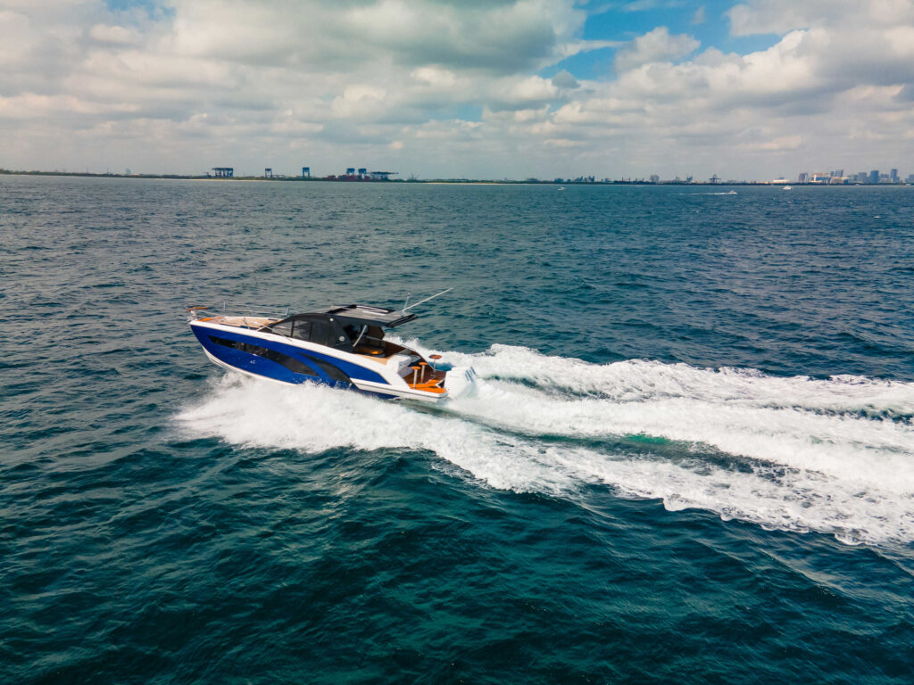 Hanover Yachts photo 387 heraldic blue drone DJI_0128 affordable Luxury boats with Best Selling Boats - Shop and buy used or new boats at Best Selling Boats.