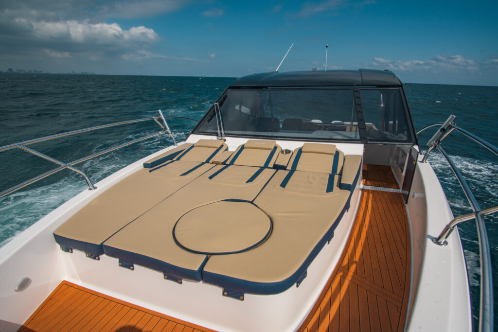 Hanover Yachts photo 387 heraldic blue exterior _DSC4488 affordable Luxury boats with Best Selling Boats - Shop and buy used or new boats at Best Selling Boats.