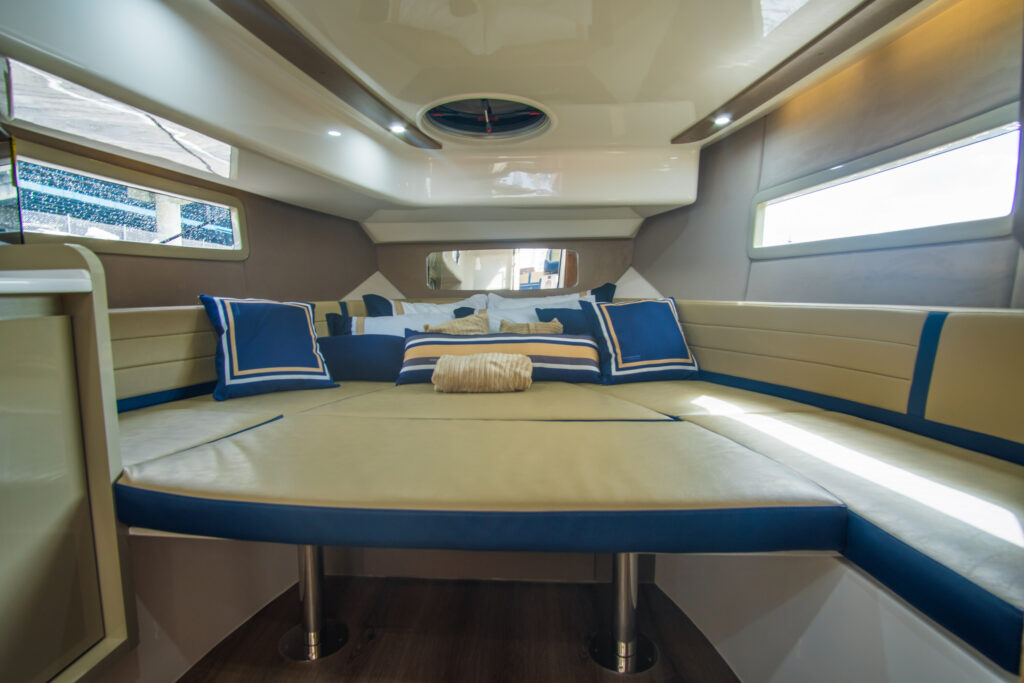 Hanover Yachts photo 387 heraldic blue interior _DSC4517 affordable Luxury boats with Best Selling Boats - Shop and buy used or new boats at Best Selling Boats.