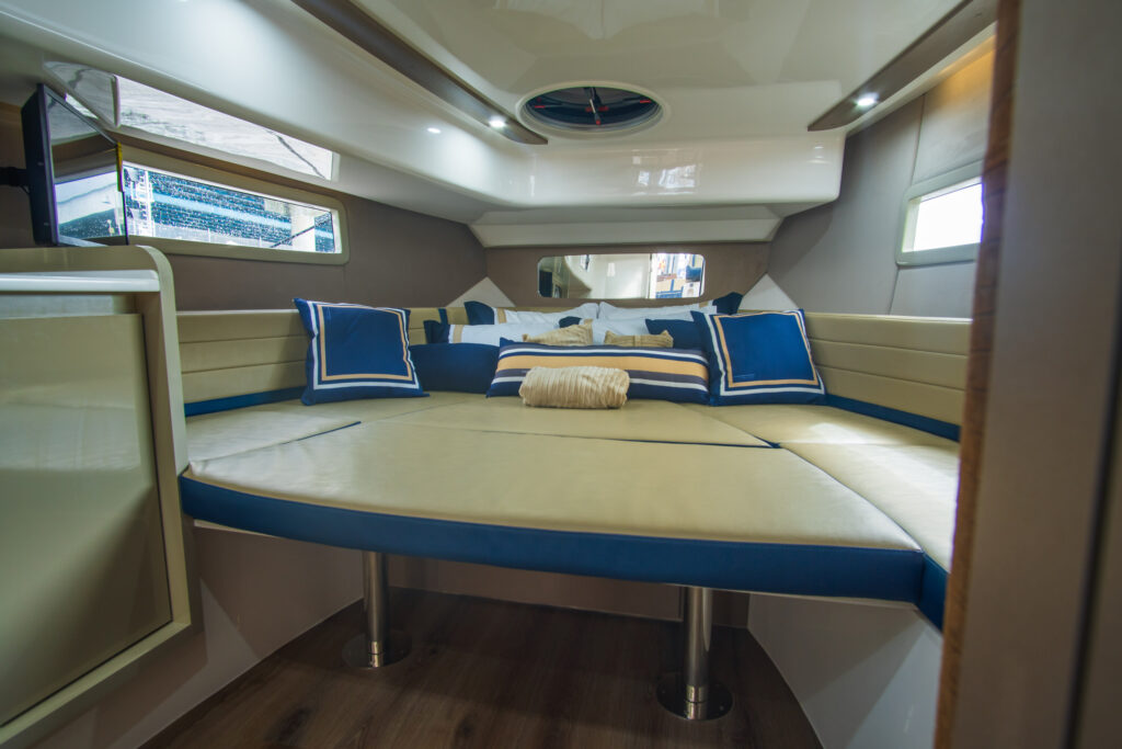 Hanover Yachts photo 387 heraldic blue interior _DSC4520 affordable Luxury boats with Best Selling Boats - Shop and buy used or new boats at Best Selling Boats.