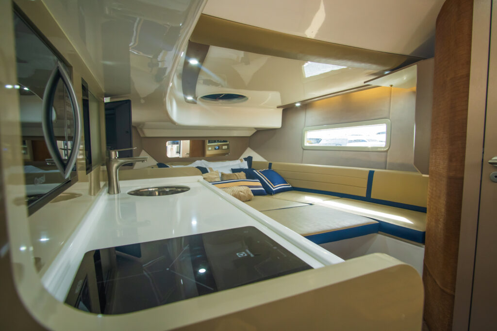 Hanover Yachts photo 387 heraldic blue interior _DSC4549 affordable Luxury boats with Best Selling Boats - Shop and buy used or new boats at Best Selling Boats.