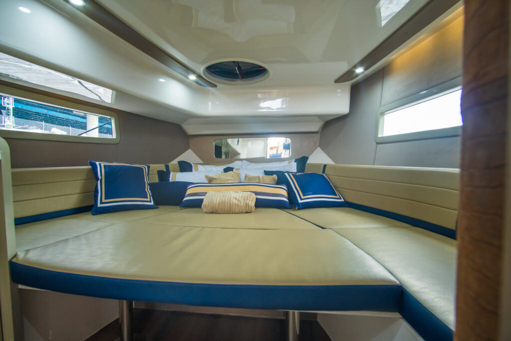 Hanover Yachts photo 387 heraldic blue interior _DSC4557 affordable Luxury boats with Best Selling Boats - Shop and buy used or new boats at Best Selling Boats.